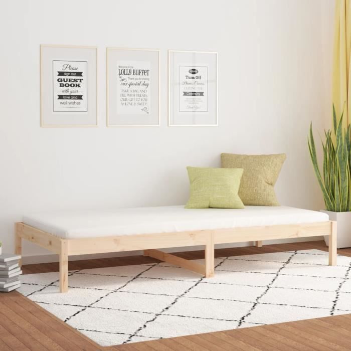 Lit de jour - MOTHINESSTO - Bois de pin massif - 1 place - Contemporain - Design