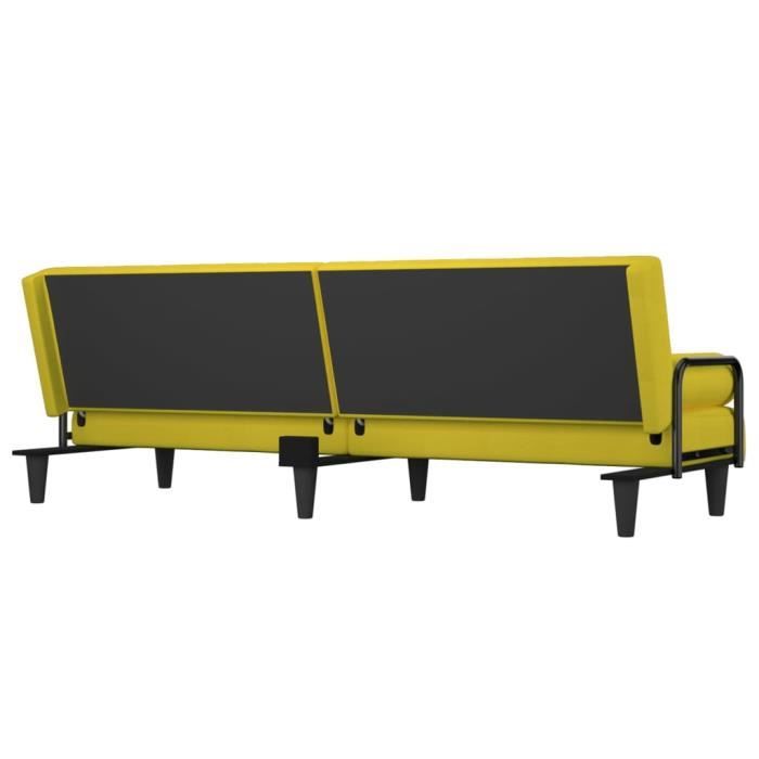 Canapé-lit - MOTHINESSTO - LY3766 - Jaune clair - Tissu 100% polyester - Convertible 2/3 places