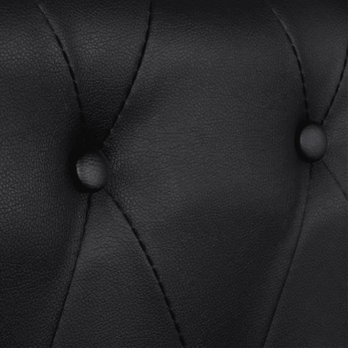 Canapé Chesterfield à 2 places Cuir synthétique Noir   Mothinessto LY2807
