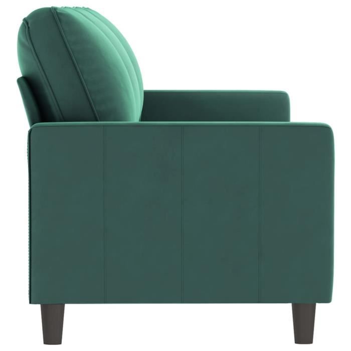Canapé à 3 places Vert foncé 180 cm Velours Qqmora xY7415