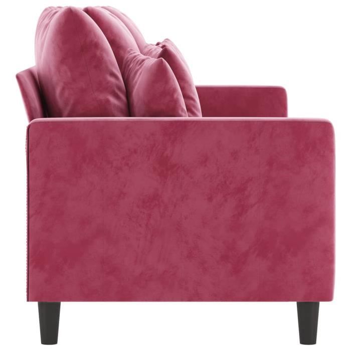 Canapé à 3 places Rouge bordeaux 180 cm Velours Qqmora xY3291