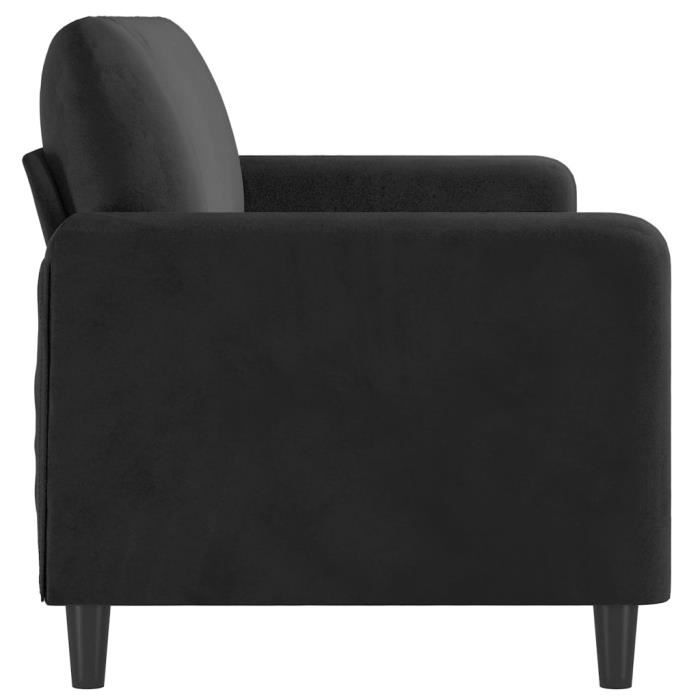 Canapé à 3 places Noir 180 cm Velours Qqmora xY1689