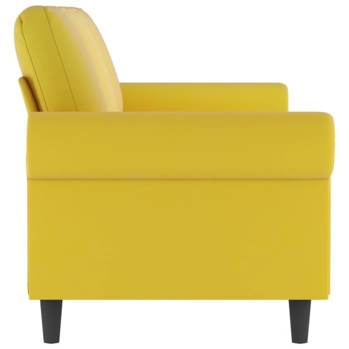 Canapé à 3 places - MOTHINESSTO - Jaune - Velours 100% polyester - Design contemporain - Confort moelleux