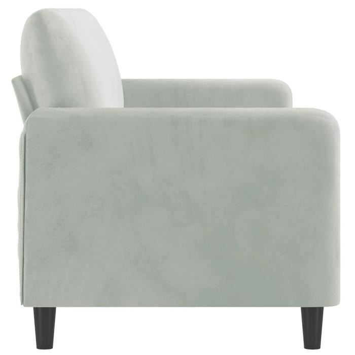 Canapé à 3 places Gris clair 180 cm Velours Qqmora xY7725