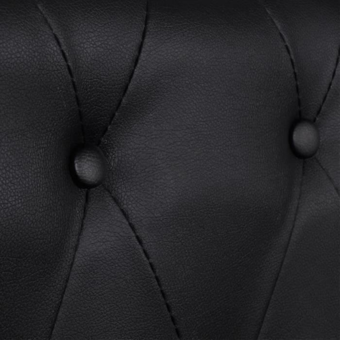 Canapé à 3 places Cuir synthétique Noir    Mothinessto LY17350
