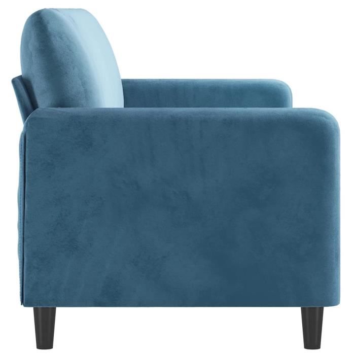 Canapé à 3 places Bleu 180 cm Velours Qqmora xY5815