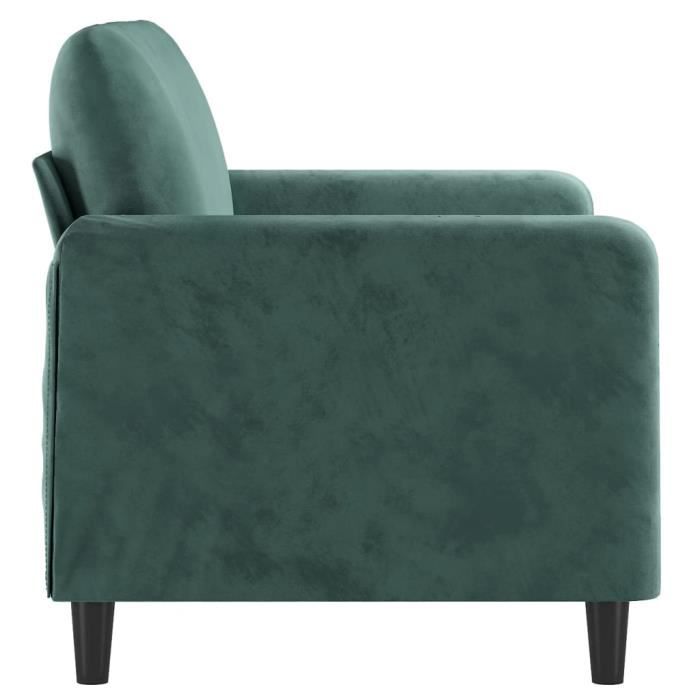 Canapé à 2 places Vert foncé 120 cm Velours Qqmora xY1867