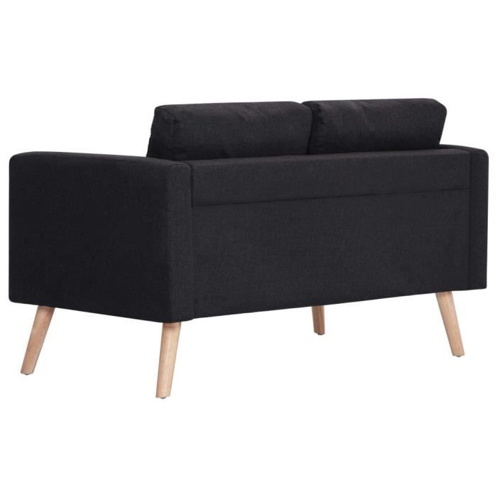 Canapé à 2 places Tissu Noir  Mothinessto LY2500