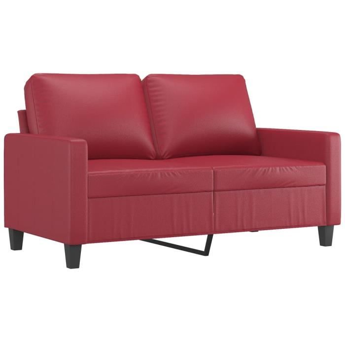 Canapé à 2 places Rouge bordeaux 120 cm Similicuir Mothinessto YY15356