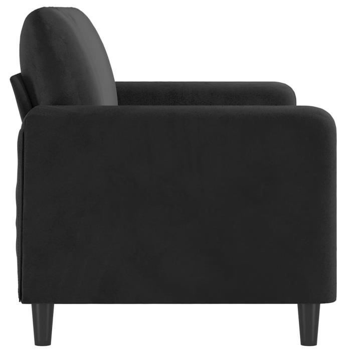 Canapé à 2 places Noir 140 cm Velours Qqmora xY3823