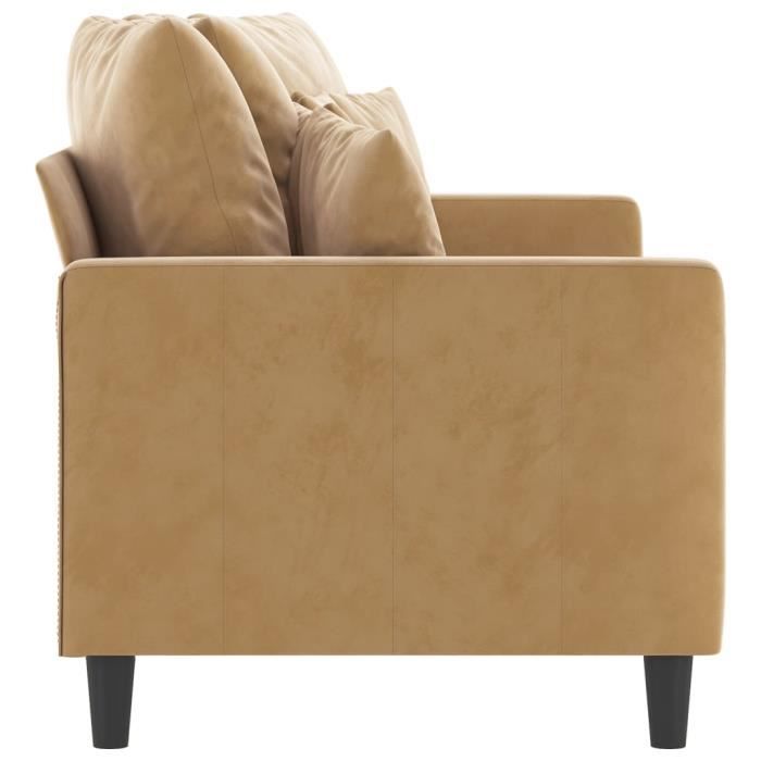 Canapé à 2 places Marron 140 cm Velours Qqmora xY5276