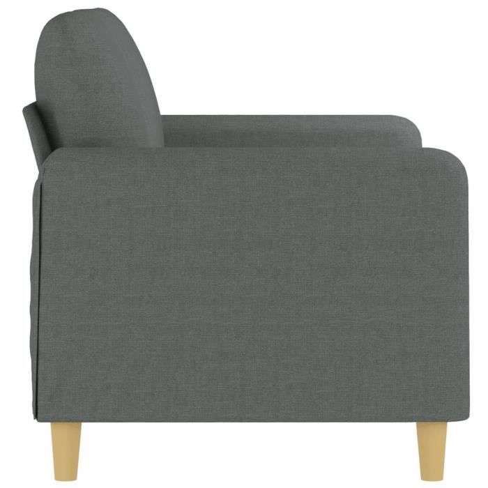 Canapé à 2 places Gris foncé 120 cm Tissu Qqmora xY7689