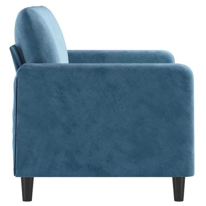 Canapé à 2 places Bleu 120 cm Velours Qqmora xY1884