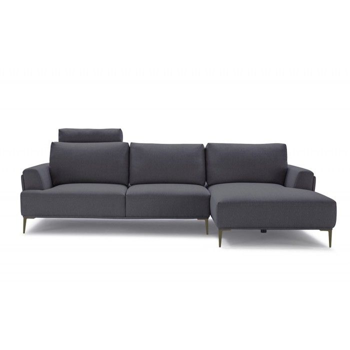 Canapé d'angle droit tissu gris anthracite modulable - ALIX Meubletmoi
