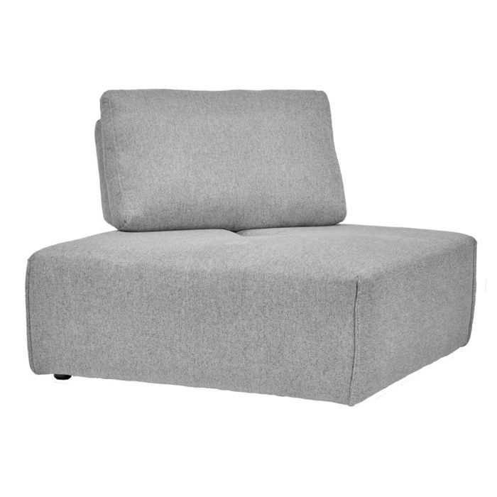 Angle canapé modulable avec dossier réglable tissu gris clair - MODULO Meubletmoi
