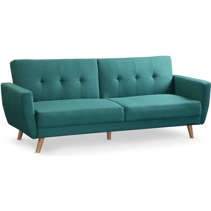 Canapé convertible clic-clac scandinave Refresha Tissu Bleu vert