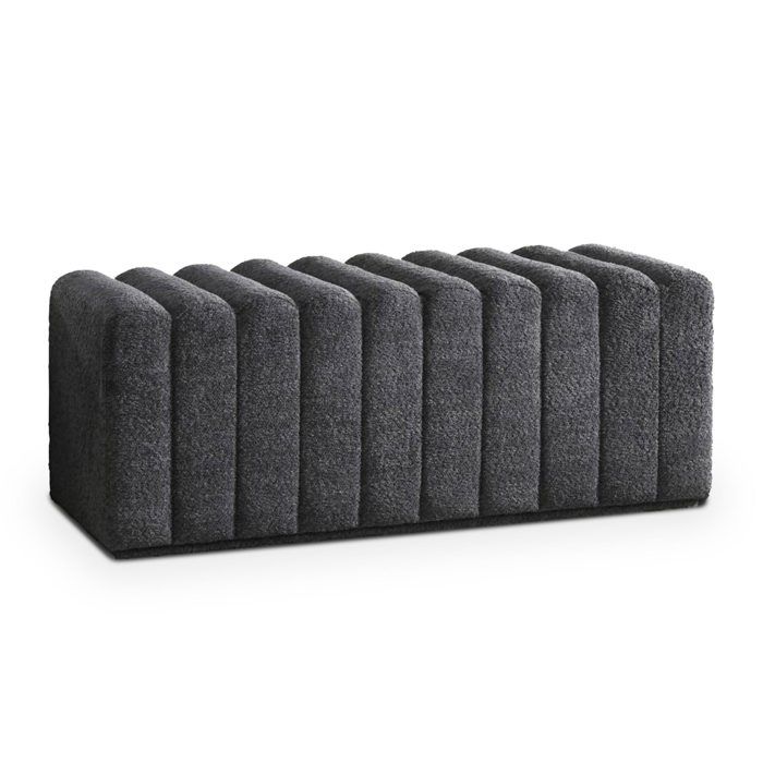 MAYSON - Banquette matelassée effet peau de mouton anthracite