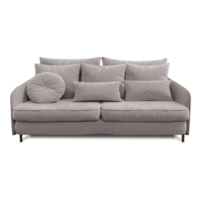 Canapé Velours Droit Gris clair Tremezzo - 3 Places Gris Clair