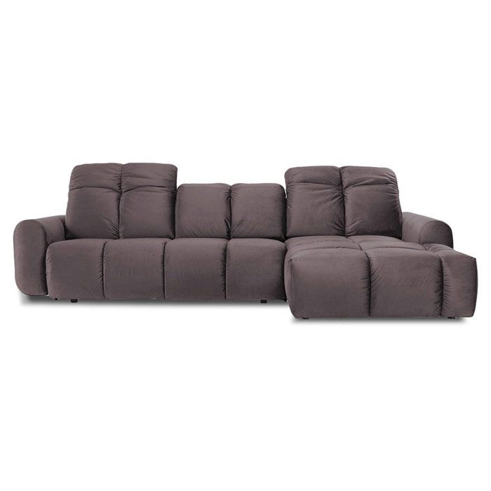 Canapé Velours Convertible Angle droit Gris foncé Anacapri - 3 Places Gris Foncé
