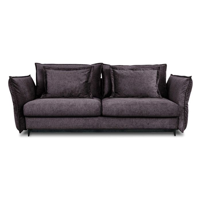 Canapé Tissu Droit Convertible Gris foncé Verduro - 3 Places Gris Foncé