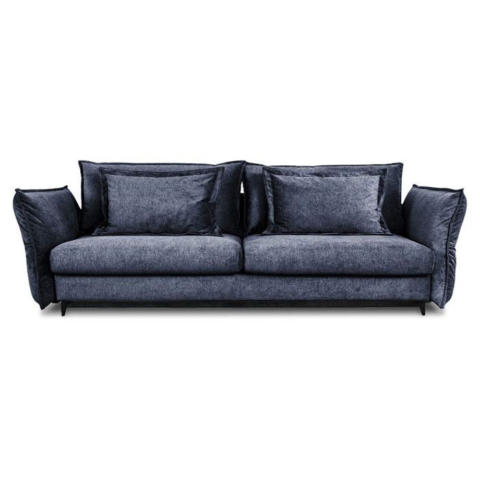Canapé Tissu droit Bleu Verduro - 4 Places - MAISON AUBERTIN - Fixe - Moelleux - Contemporain