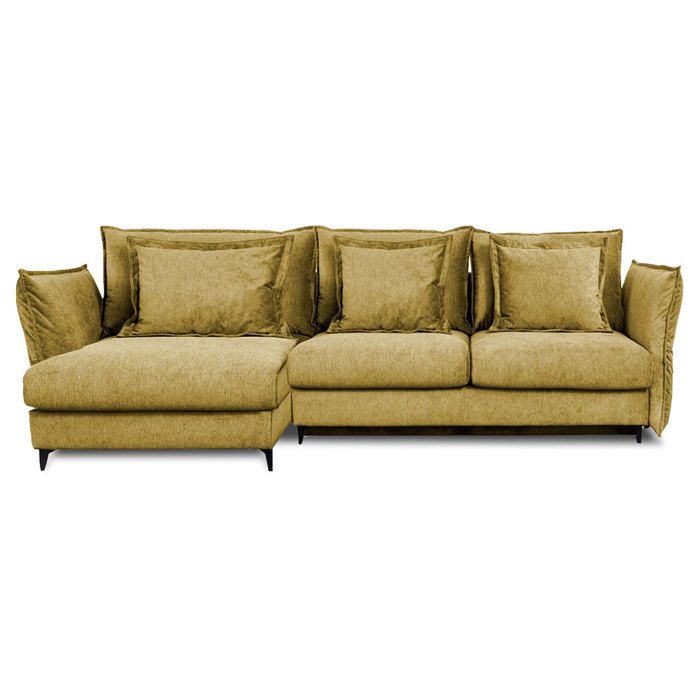 Canapé Tissu Angle Gauche Jaune Verduro - 3 Places