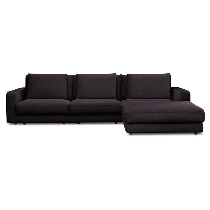 Canapé Tissu Angle Droit Gris foncé Venezia - 5 Places Gris Foncé