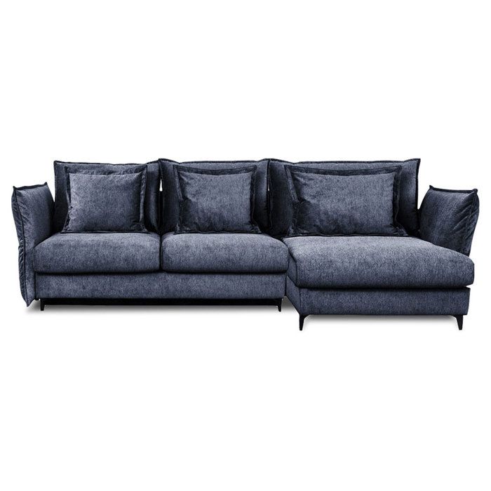 Canapé Tissu Angle Droit Bleu Verduro - 3 Places