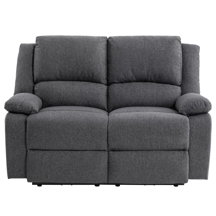 Canapé de Relaxation électrique 2 places en Tissu LEO - L143 x 93 x 96cm - LOUNGITUDE