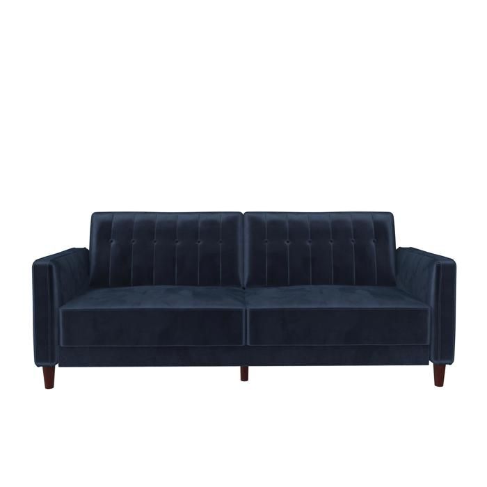 Pin Tufted | Canapé 3 places convertible clic-clac en velours bleu