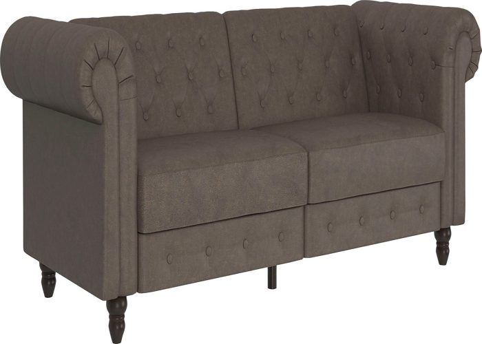 Felix | Lit 3 places en microfibre marron foncé