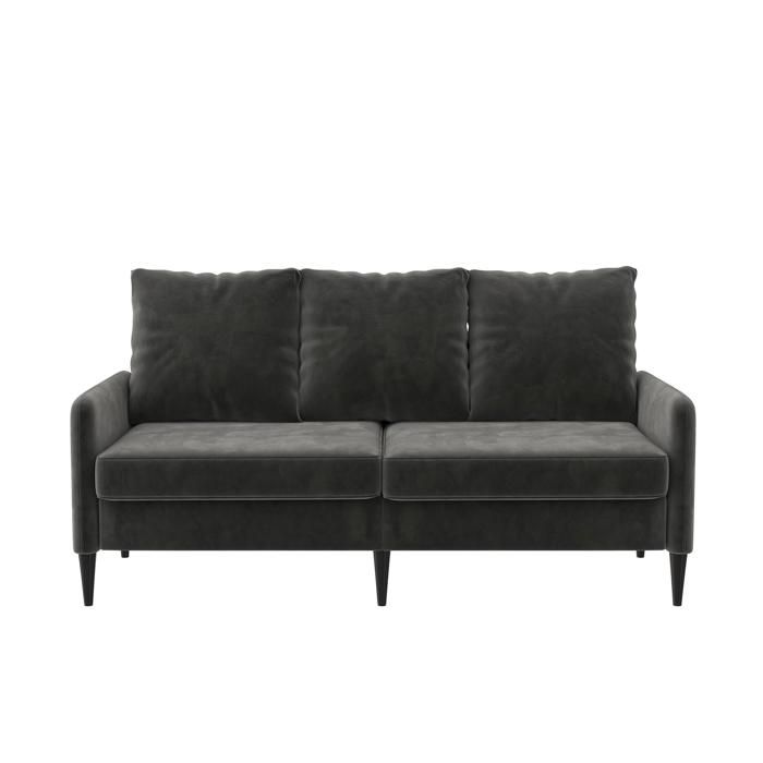 Corah | Canapé 3 places en velours gris foncé