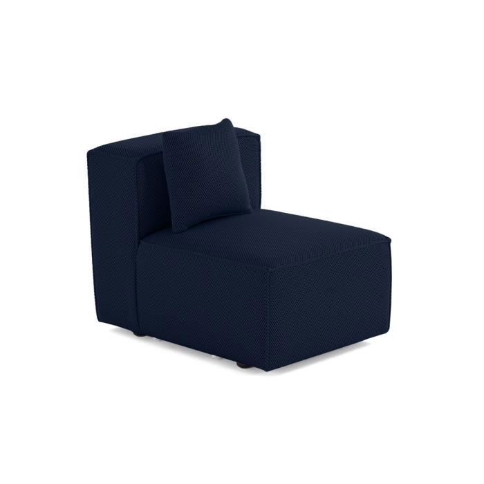Arty - module d'assise sans accoudoirs - en tissu mailles 3D - Bleu