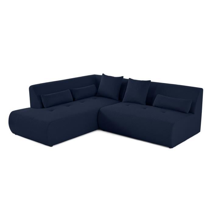 Onyx - canapé modulable d'angle gauche - 5 places - en tissu mailles 3D - Bleu