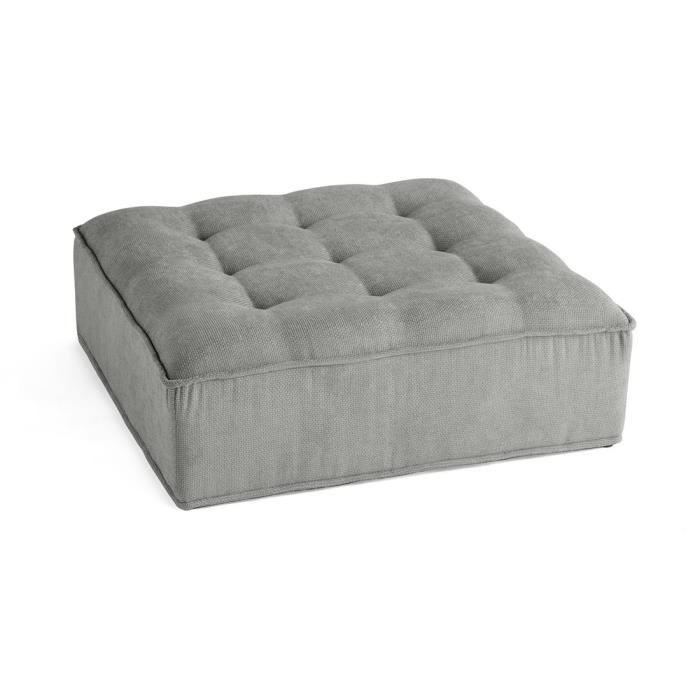 Marisol - pouf modulable - velours texturé - Gris