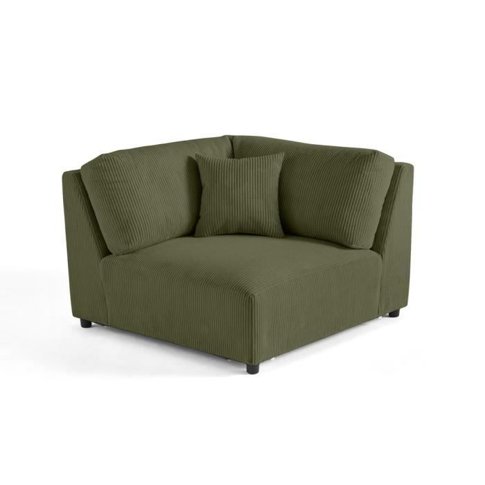 Garance - module d'assise d'angle réversible - en velours côtelé