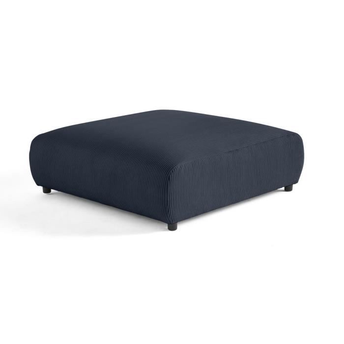 Pouf modulable en velours côtelé - Bleu nuit - LISA DESIGN - Garance