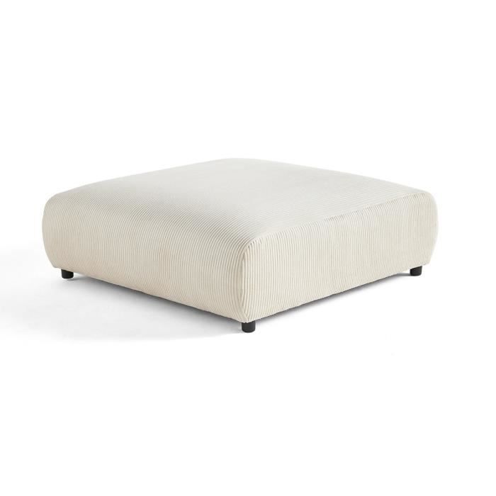 Pouf modulable en velours côtelé - LISA DESIGN - Garance - Beige - 2 places