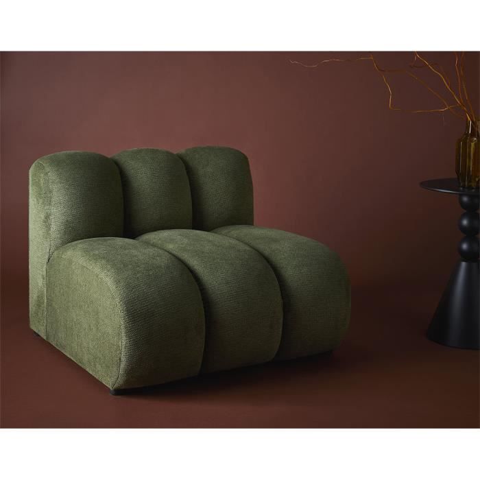Debbie - module d'assise sans accoudoirs en tissu texturé - Vert