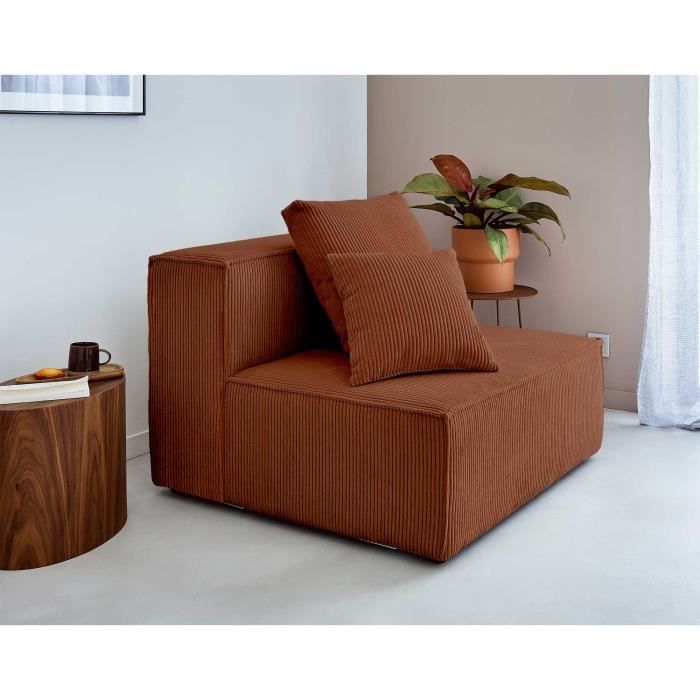 Colombine - module d'assise sans accoudoirs - en velours côtelé