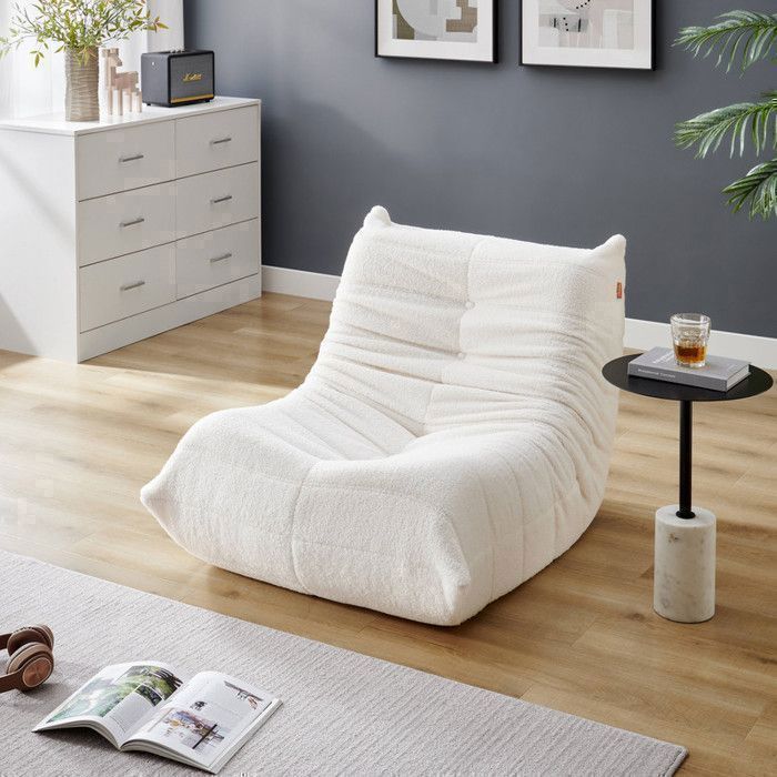 CANAPE RELAXATION, Canapé Individuel Lazy Boy Fauteuil De Relaxation Salon Laine De Haute Densité, Beige