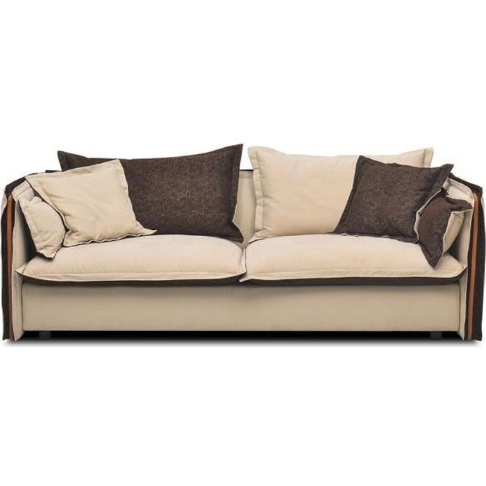 Canapé 3 places en tissu VIVO - Beige/Marron - Beige