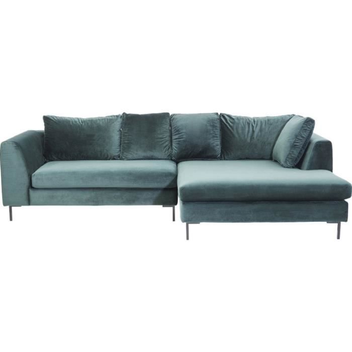 Canapé d'angle vert Kare Design - Gianna droite - 4 places - Tissu - Contemporain - Design