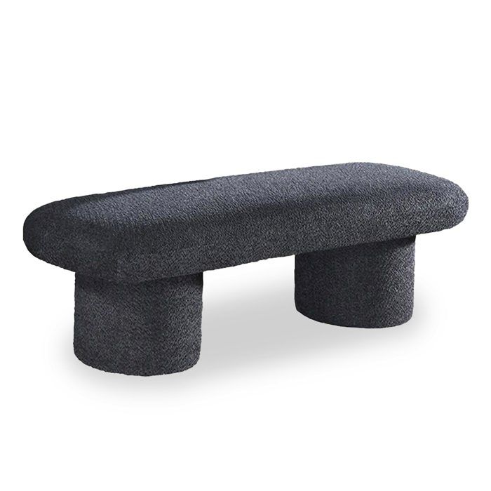 JONA - Banquette design effet peau de mouton anthracite