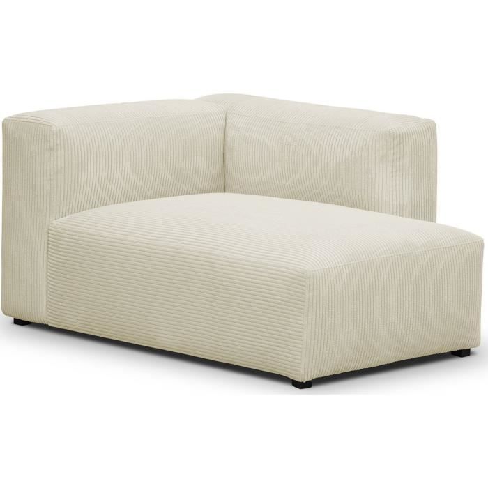 Méridienne d'angle à droite modulable - HOMIFAB - Modulo - Tissu - Beige - Ferme - 1 place