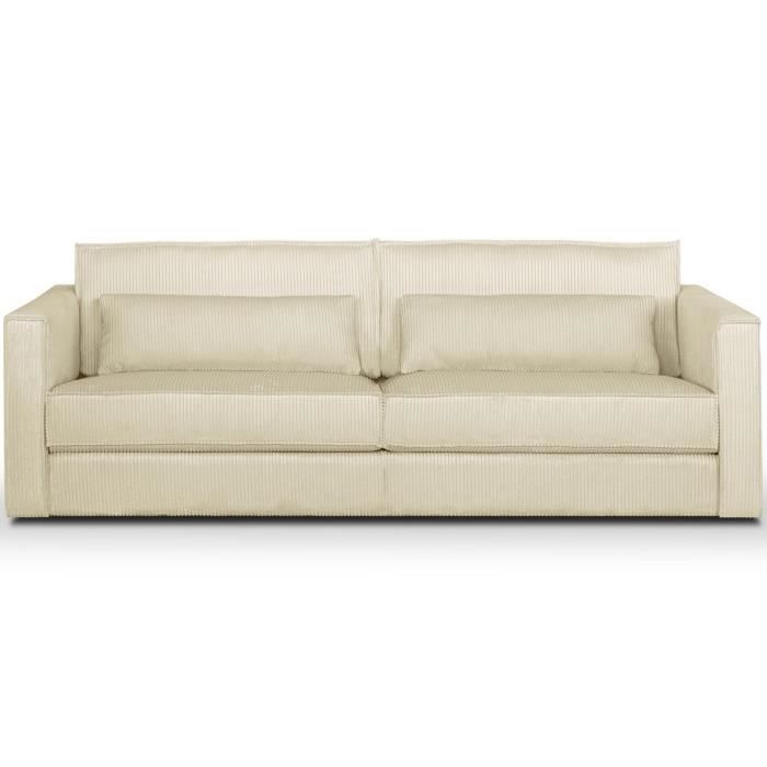 Canapé Oria 3PL beige côtelé