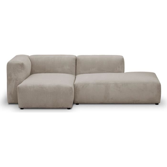 Canapé d'angle à gauche ModuloN - HOMIFAB - 3/4 places - Taupe - Tissu - Fixe