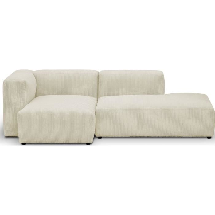 Canapé d'angle à gauche Modulo - HOMIFAB - 3/4 places - Beige - Tissu - Ferme
