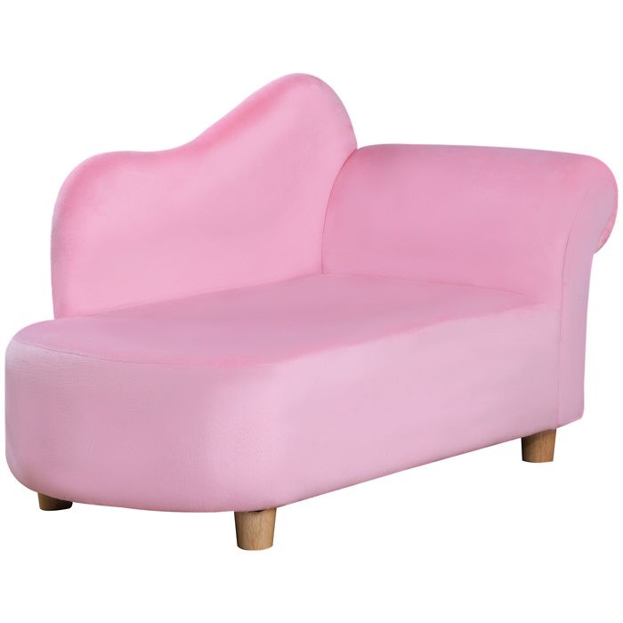 HOMCOM - Fauteuil pour enfant - revêtement effet velours - 80x40x49cm - Rose