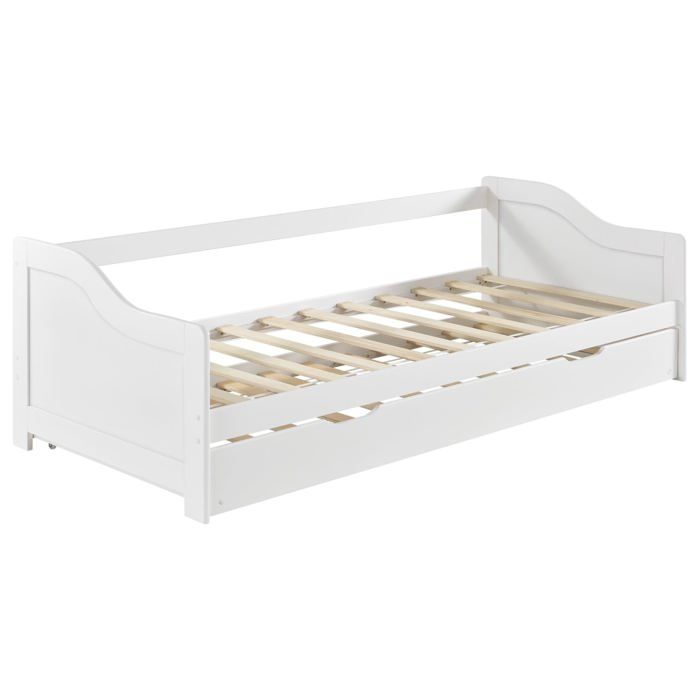 Canapé-lit convertible pour 2 personnes - Helloshop26 - Blanc - Convertible - 97 cm - 205 cm